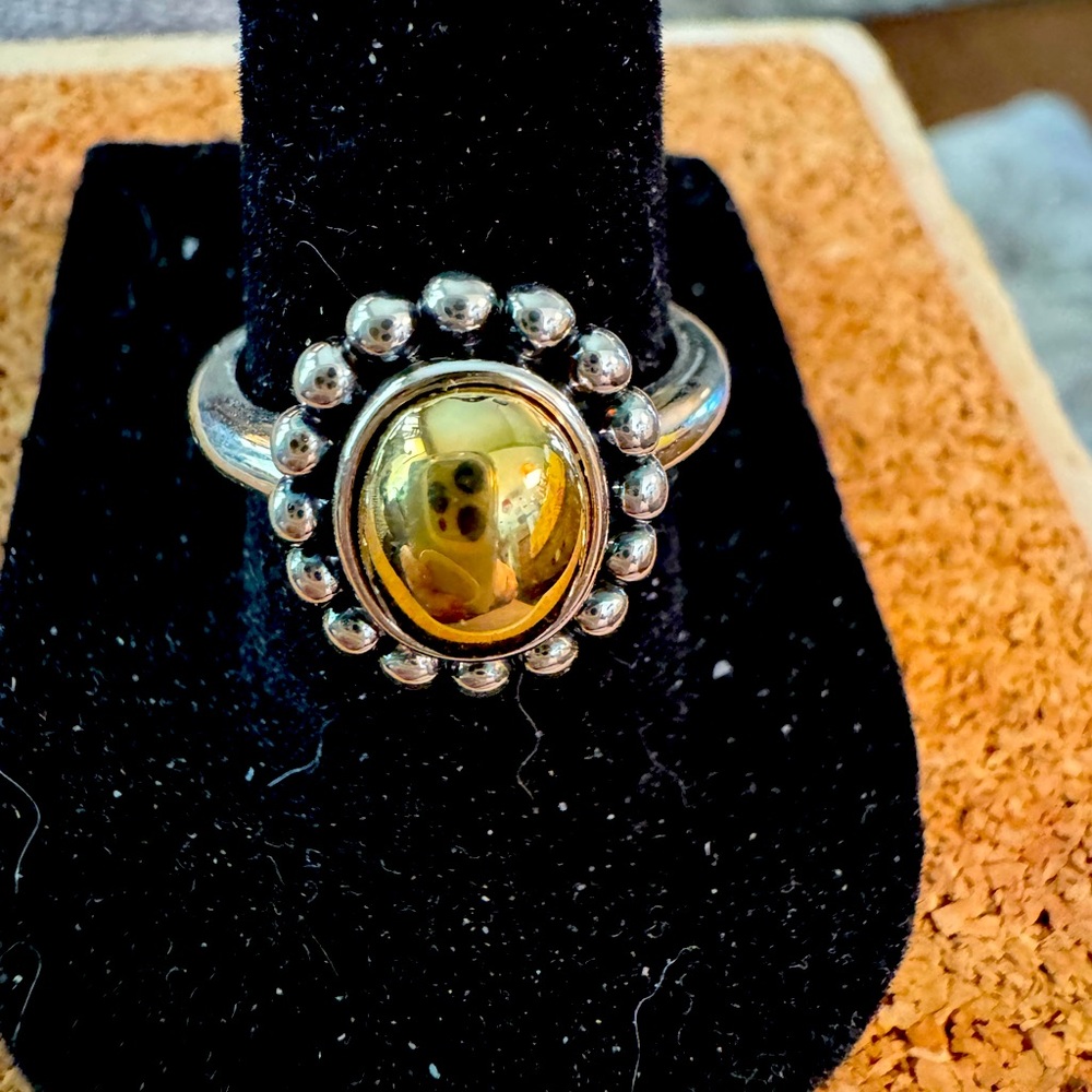 Lagos Sterling and 18k Gold High Bar Ring, Size 7